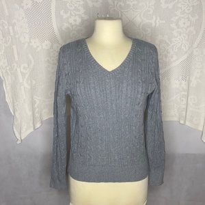 St. John’s Bay Grey Cable Knit Sweater szPM
